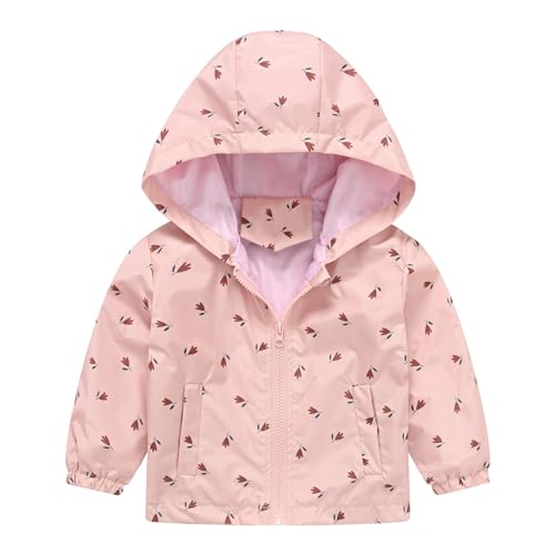 NaLatia Blouson Coupe-Vent Enfant Veste Capuche Manteau Manche Longue Manteaux Printemps Automne Mignon Coloré Animal Imprimé Légers Respirant Doublure Zipper Outwear...