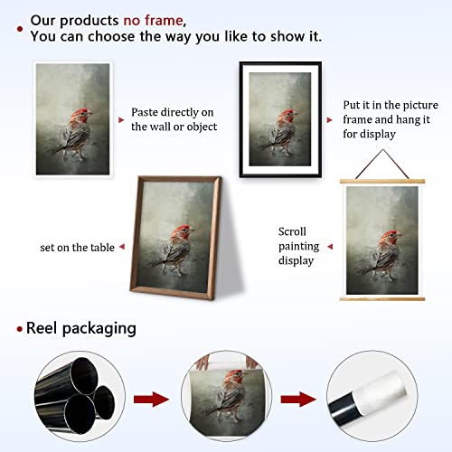 Canvas Prints Wall Art For Home And Office Wall Decoration The Sparrow Canvas Artwork Print Painting Picture Red And Brown Bird Modern Abstract Unframe Wall Art For Living Room Bedroom Kitchen 12X18Inch #TOP1