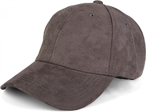styleBREAKER Cappellino 6 Pannelli in Similpelle Scamosciata, Cappellino da Baseball, Regolabile, Unisex 04023049, Colore:Grigio