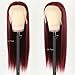 QD-Tizer 13x6 Glueless Wine Red Color Synthetic Lace Front Wigs Burgundy Long Straight Hair Wigs for Women Glueless HD Lace Front Wig For Cosplay Party
