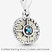 Pandora Jewelry Blue Compass Rose Dangle Crystal Charm in Sterling Silver