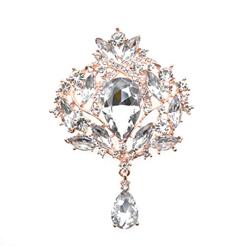 Wedding bridal big crystal rhinestone bouquet brooch pin for wome…