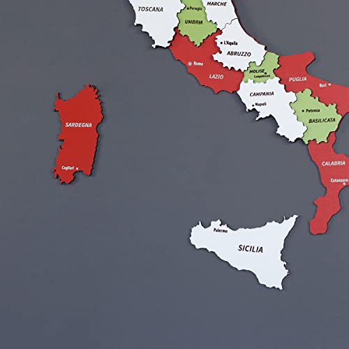 Décor mural en bois Italie 3D drapeau 90x77 cm Colorfull Worlds