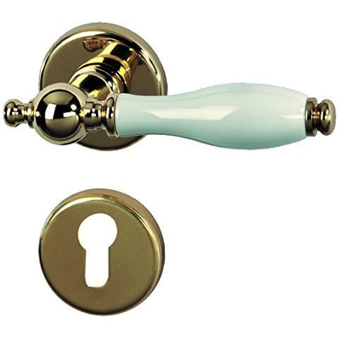 Alpertec 32218483 Türbeschlag Nany-R Porzellan Weiss Messing poliert PZ Cover