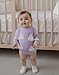Infant Baby Girl Boy Halloween Outfit Knit Sweater Sweatshirt Bubble Romper Sweater Fall Winter Clothes (Purple-Ghost, 0-3 Months)
