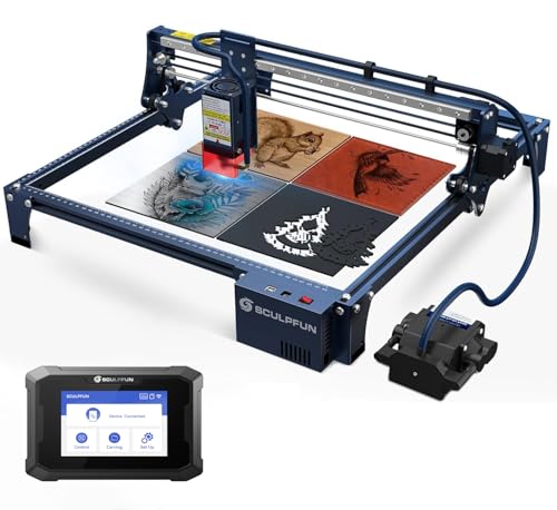 SCULPFUN S30 Pro Max 20W Laser Engraver with Sculpfun TS1 Touch Screen, CNC Laser Cutter with Automatic Air Assist, for Wood Leather Acrylic, Extendable Engraving Area up to 935x905mm