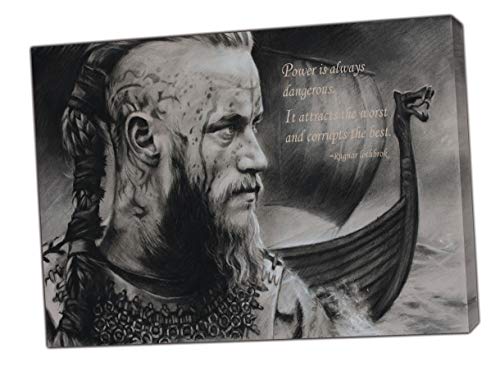 Ragnar Lothbrok Zitat Wikinger Bild Fotodruck auf gerahmter Leinwand Wandkunst Heimdekoration, Stoff-Leinwand, 40 x 30 inch( 102x 76 cm )-18mm depth