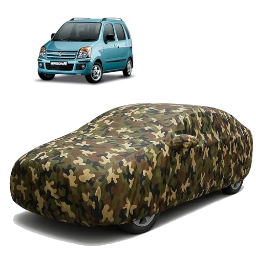 Image of Sulfar 100% Waterproof Car Body Cover for Maruti Suzuki Old Wagonr - Triple-Stitched Dustproof UV, Heat & Rain Protection with Mirror Pockets, Full-Bottom Elastic & Free Storage Bag - All-Weather Indo