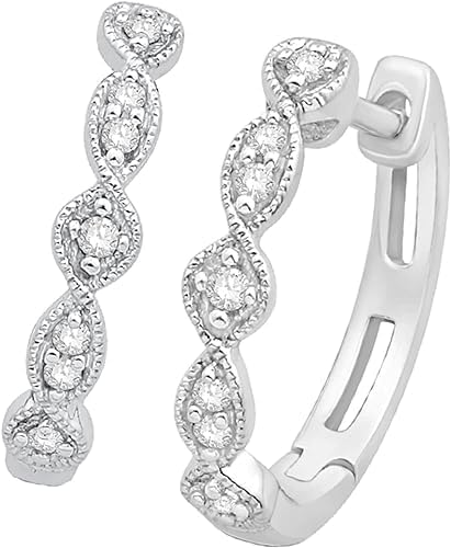 Santoshenterprises!!! White Diamond Hoop Earrings