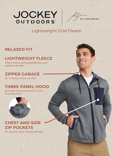 Jockey Outdoors Men's Casualwear Lightweight Grid Fleece3