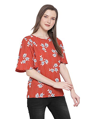 Image of oxolloxo Women Printed Short Sleeve Round Neck Regular Top