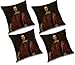 RADANYA Copricuscino in Poliestere Stampato Uomo 3D Set di 4 Pezzi - 18X18 Pollici, Marrone