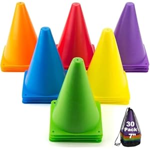 Faswin 30 Pack Soccer Cones, 7 Inch...