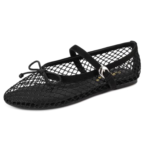 Image of Gothictor Women's Mesh Ballet Flats Round Toe Leopard Mary Jane Shoes Women | Cushioned Comfort, Easy to Style, Buckle Strap, Cheetah Print, Ballerina, Breathable, Wide Width, Non-Slip, Dressy Casual