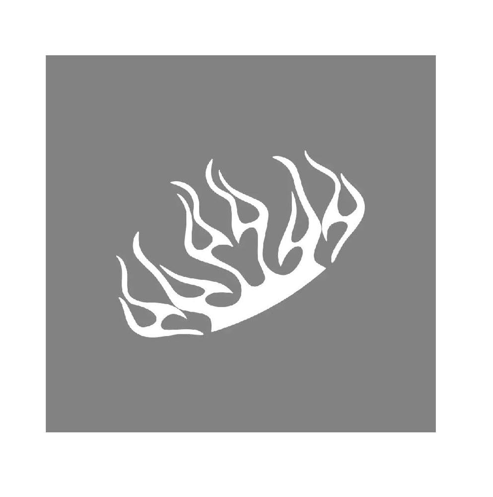 Auto Accessory Cover Graphics Burning Flames Vinyl Auto Bonnet Tuning Sticker Accessories Motorcycle Decoration(Glossy White)