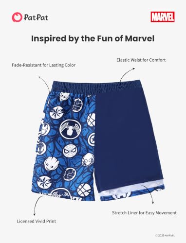 Image of Disney Stitch Spiderman Star Wars Cars Toy Story Mickey Boy Swim Trunks UPF50+Swim Shorts Compression Liner & Quick-Dry 6M-9Y