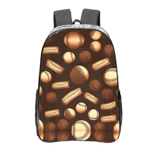 Sac à dos pour le travail et le sport décontracté transparent et marron au style rétro