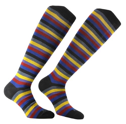 Chaussettes longues homme mérinos d'Italie douce élégance rayée
