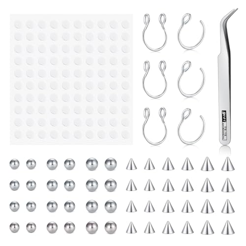 D.Bella Fake Piercings Faux Nose Ring Hoop Septum Piercing Lip Rings Snake Bites Eyebrow Piercing Clip on Piercined Jewelry