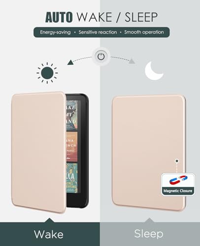 MoKo Case for All-New 7" E-Reader, Lightweight Shell Cover with Auto Wake/Sleep, Not fit BOOX & Kobo, Rose Gold