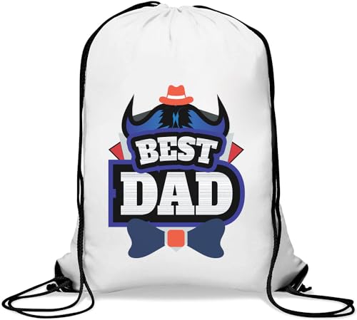 Best Dad Bull Horns - Sacca casual con coulisse colore: Taglia unica da palestra bianco