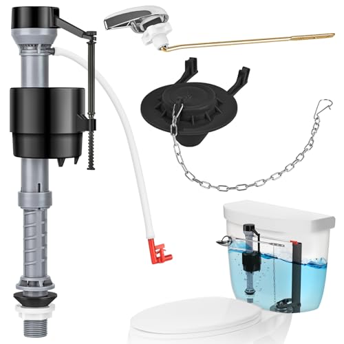 Teviora Universal Toilet Flusher Replacement Kit, Water-Saving & Height Adjustable Fill Valve...