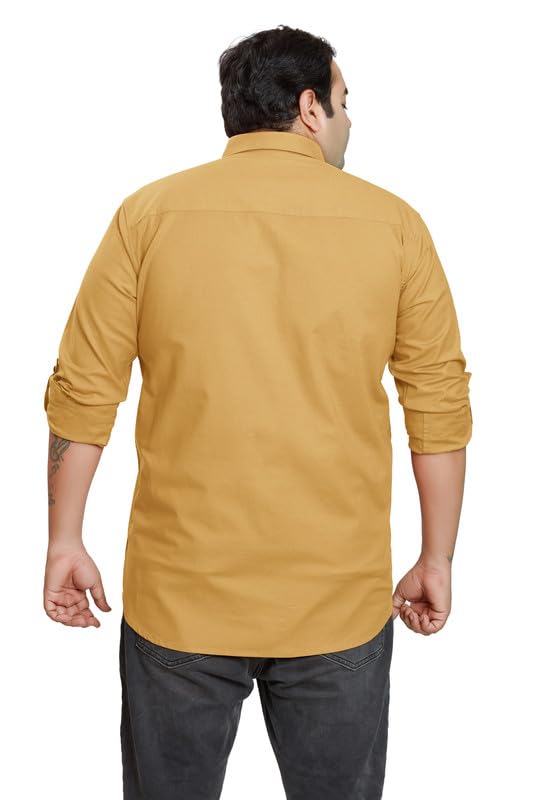 Image of BE ACTIVE Plus Size Lycra Cotton Satin for Men Shirts|| All Plus Size Men|| Cotton Stylish Full Sleeves Shirt for Men
