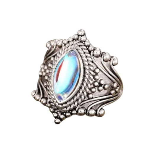 Bague imitation opale anti-ternissement style ethnique vintage pour sublimer vos mains nues