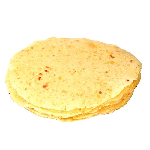 Image of Banarasi Aloo Papad Potato Papad Red Chilli /Lal Mirch 250Gms | Handmade | Ready To Cook | 100% Vegetarian Indian Namkeen Snack | Crunchy Red Chilli Potato Papad