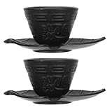 Design fonctionnel : chaque tasse à thé rétro, tasse avec soucoupe et soucoupe en forme de feuille s’intègre parfaitement à la décoration de votre service à thé ou sert d’élément décoratif dans les intérieurs modernes