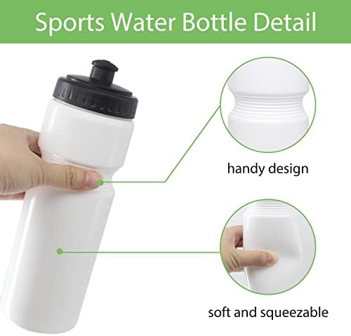 ZMCYN 6 Pack 700ML (23 oz) Sports Water Bottles Sports and Fitness Squeeze Water Bottles, Cycling Water Bottles Bike Bottle For Gym,Team- Extra 1 Label & 1 Pen