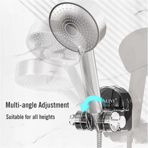 Support de douche à ventouse noir orientable fixation murale sans perçage - 4