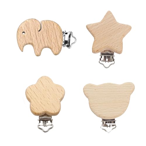 Pinzas Chupete, Clip Madera Para Chupete, Pinzas De Chupete De Madera, 4 Piezas Clips Madera Para Chupete, Pinza Para Chupete Madera, Pinzas Clip Madera Para Chupete, Chupeteros De Madera