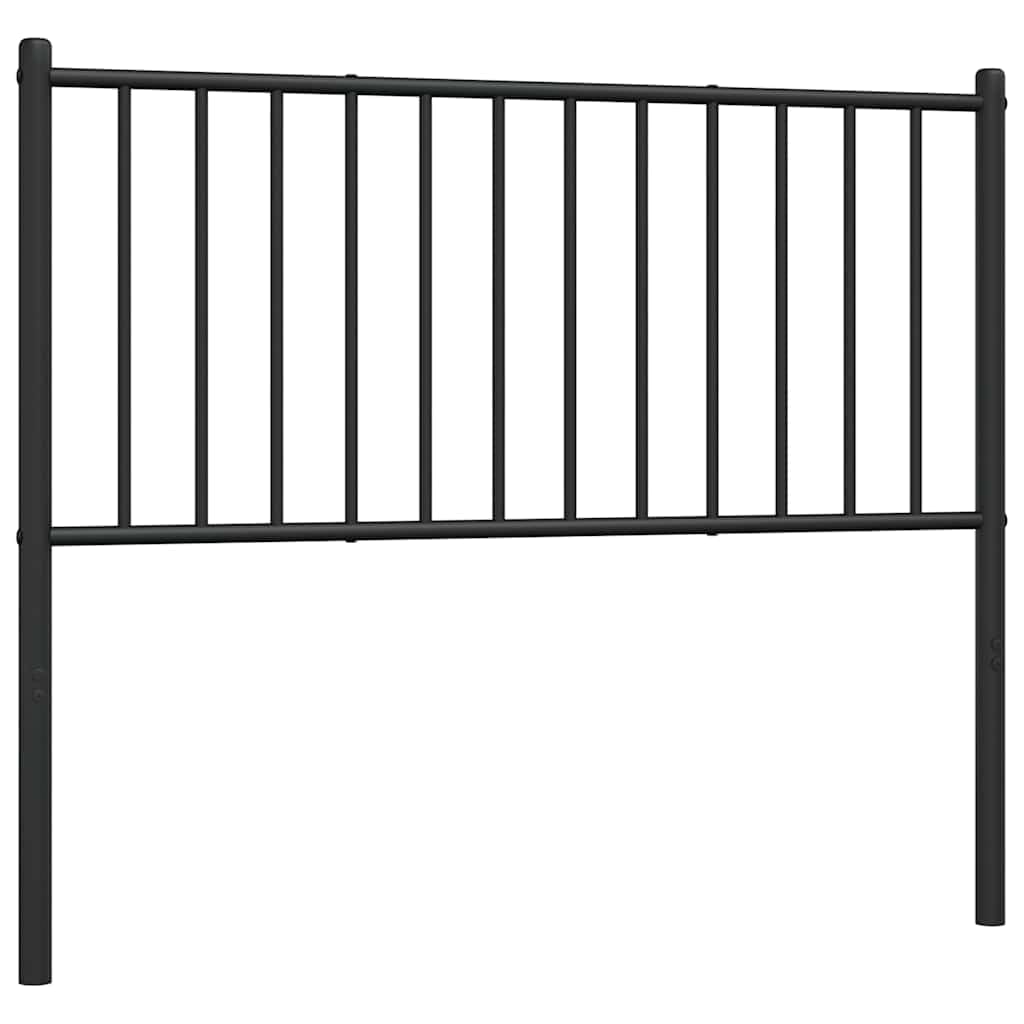 Cabecero de metal de 100 cm de acero con recubrimiento de polvo negro para colchón de 100 cm