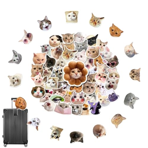 Adesivos Anime, adesivos de gato Kawaii - Decalques para gatinhos à prova d'água - Adesivos de gato