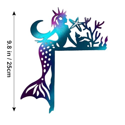 2024 Sea Turtle Door Frame Decoration, Metal Double Sided Silhouette Marine Animal Door Sitter Wall Art Corner Sign, Ocean Themed Vacation Bedroom Livingroom Window Mirror Door Frame Decor (Mermaid)