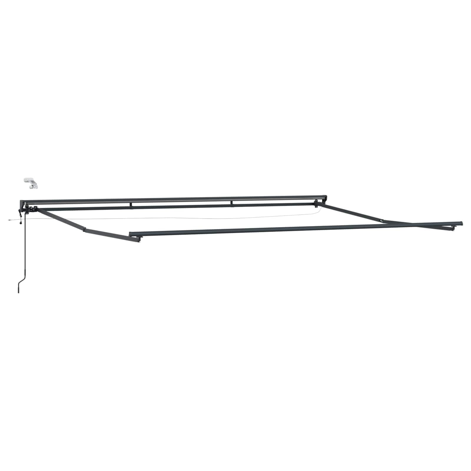 Store auvent banne rétractable motorisé en Polyester PU Anthracite et Blanc 5 x 3,5 m, Brise Vue, Pare Soleil, Ombre Pluie Vent pour terrasse Balcon Jardin Patio