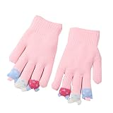 NANGYANG Mitaines de fête pour enfants Enfants cinq doigts gants hiver garçons points de velours garçons filles chaud polaire enfant en bas âge (Pink, One Size)