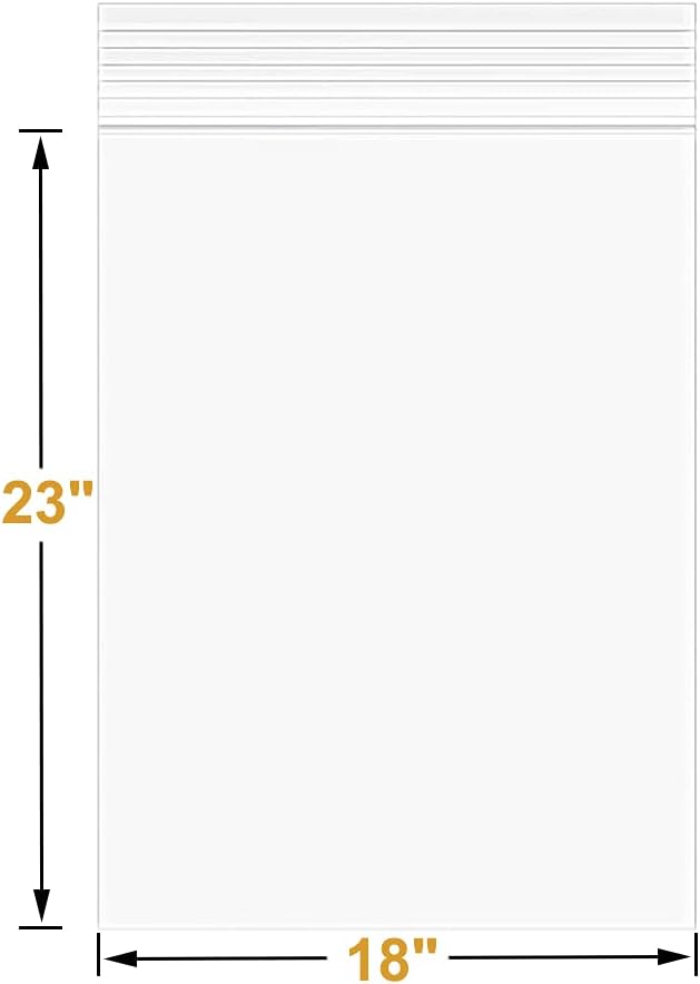 18" x 23" Thick 5 Mil Large Plastic Bags Clear Resealable Zip Seal Lock Poly Bags Heavy-Duty Zipper Reclosable Baggies Packing Clothing Pants Shoes Toys 20 Pack