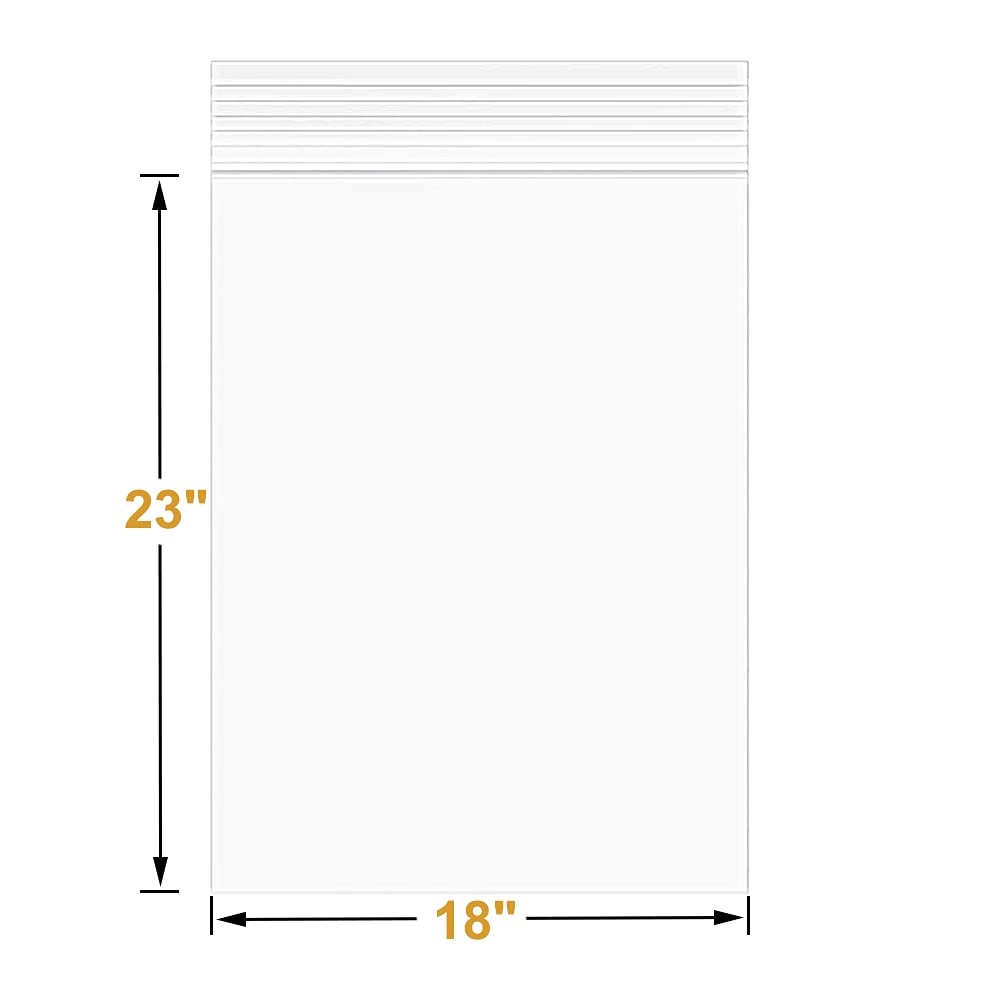 18" x 23" Large Thick 4 Mil Clear Zip Seal Lock Poly Bags Heavy-Duty Resealable Plastic Food Storage Bags With Zipper Clothing Shoes Toys Organization