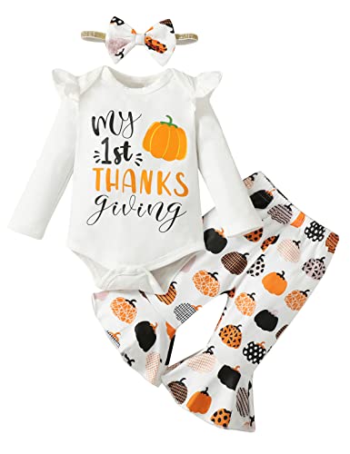Image of MoryGooder Baby Girl My 1st Thanksgiving Outfit First Thanksgiving Baby Girl Outfit Girl Cutest Pumpkin in The Patch Clothes