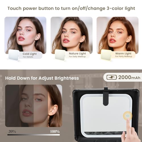 Boîte de rangement de maquillage verrouillable avec miroir