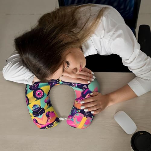 Almohada espuma viscoelástica U para viaje negro miniatura 7