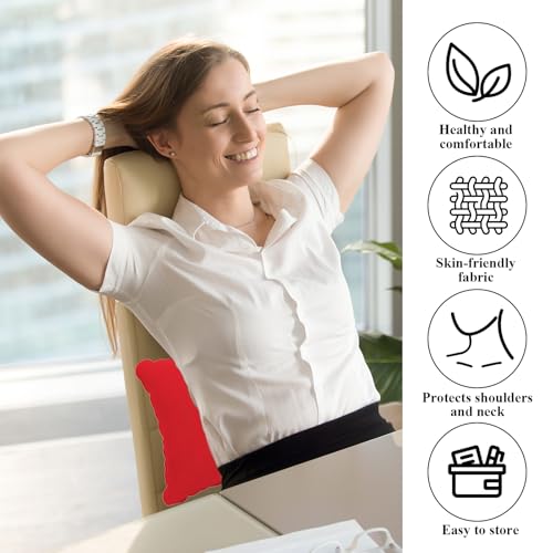 Cncedi Inflatable Pillows for Camping, 34 x 22 cm Blow Up Pillow, Ultralight Compact Cushion for Travel, Sunbathing, Sun Lounger and Outdoor Use, Rose Red and Dark Blue - Image 4