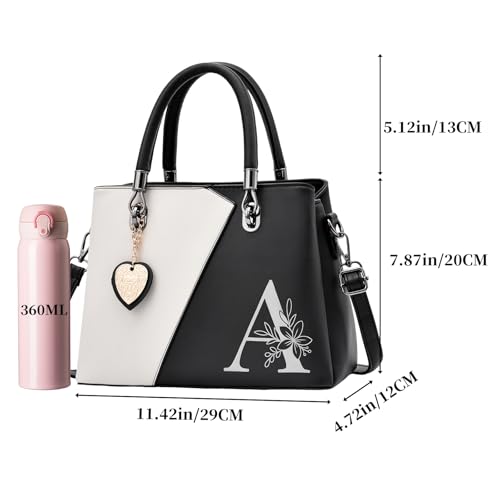 Bolso Satchel Tote para Mujer en Cuero PU Negro miniatura 4