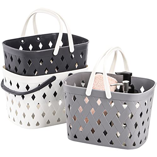 Hacaroa 3 Pack Portable Shower Caddy with Handles, Plastic Tote S...