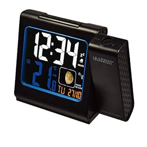 LA CROSSE TECHNOLOGY – WT551 -BLA draadloze wekker, met projectie in rood, gekleurd lcd-display, zwart 173945
