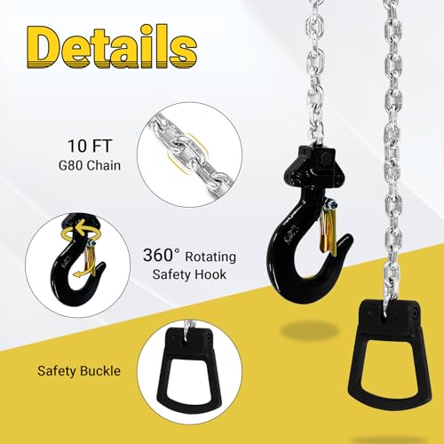 image for Toriexon 1100LBS Manual Lever Chain Hoist Mini Puller 1/2 Ton Capacity