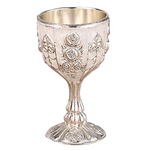 Gatuida Copa De Vino Europaea De Metal Diseño De Rosa Copa De Licor Multifunción Hogar Retro Cena