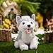 Athoinsu Light up Husky Dog Stuffed Animal Soft Glowing Plush Puppy Toy with Magic LED Night Lights Children's Day Birthday for Toddler Kids, 8''